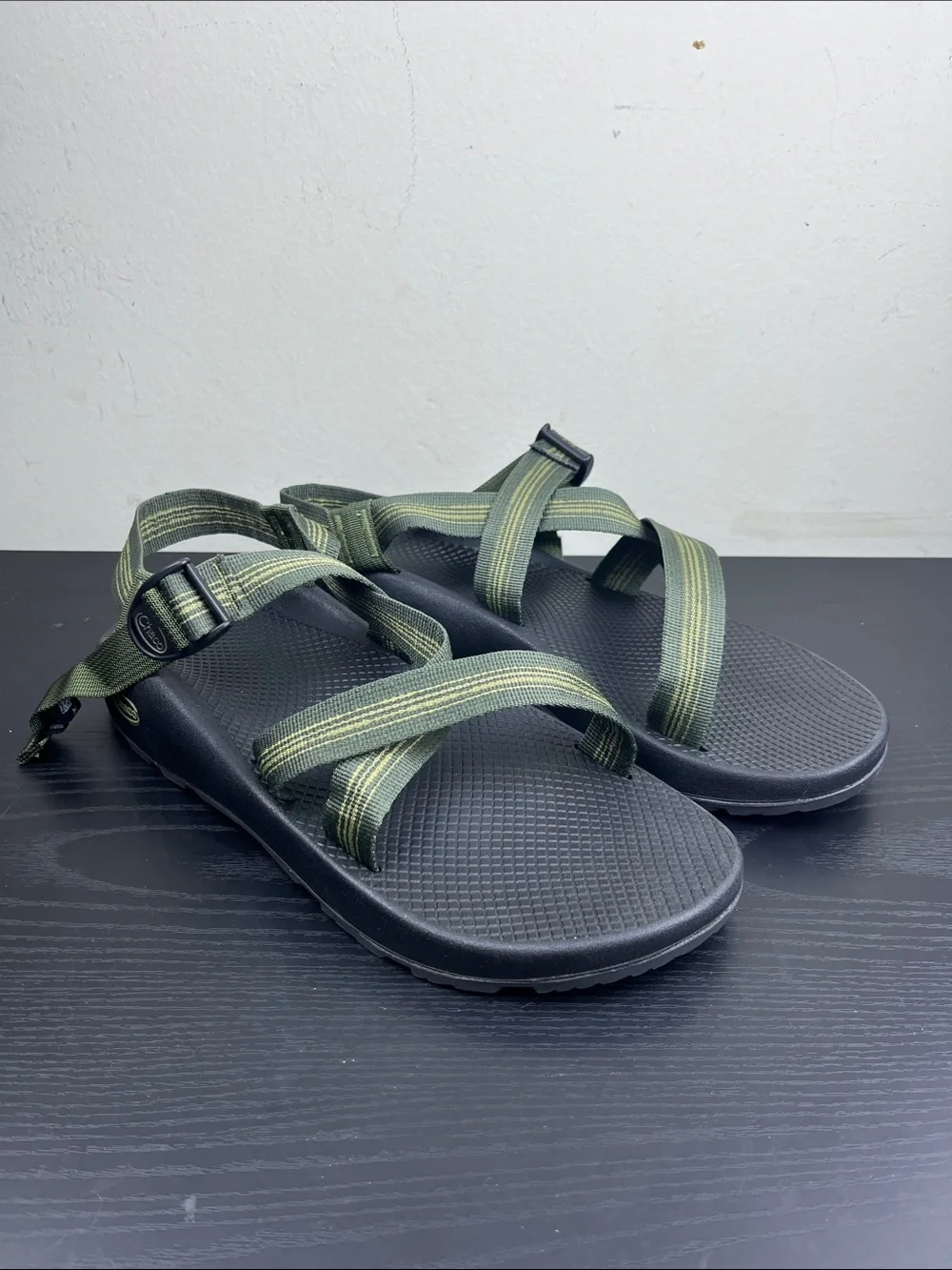 Chaco Z1 Classic Men's Size 13 Green Striped Sport Sandals Outdoor Hiking